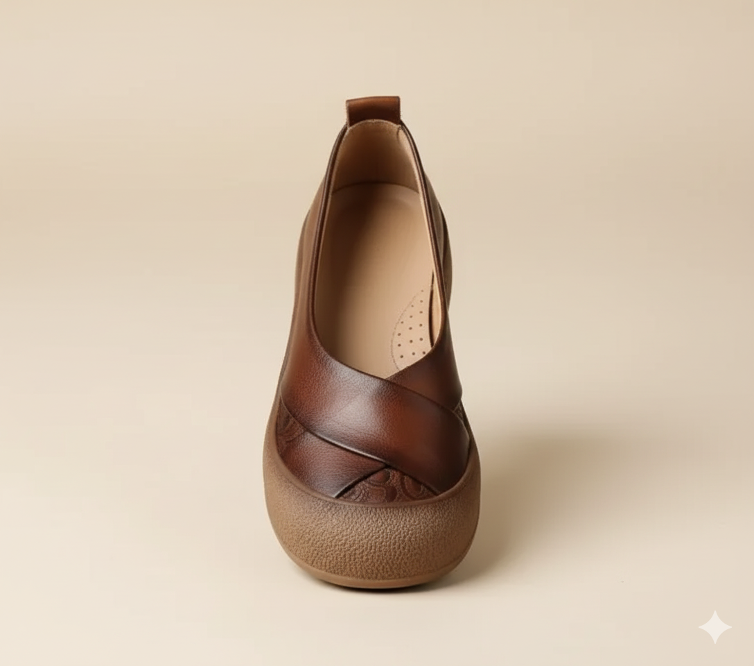 Senda RetroSoul: zapatos barefoot artesanales de cuero. Suela gruesa, estilo vintage y comodidad natural para combinar con vaqueros.