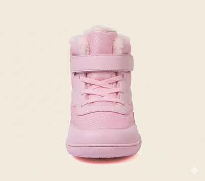 Senda CozyKids: botines barefoot infantiles de microfibra y felpa. Cálidos, ligeros y flexibles. Puntera ancha y suela antideslizante para invierno.