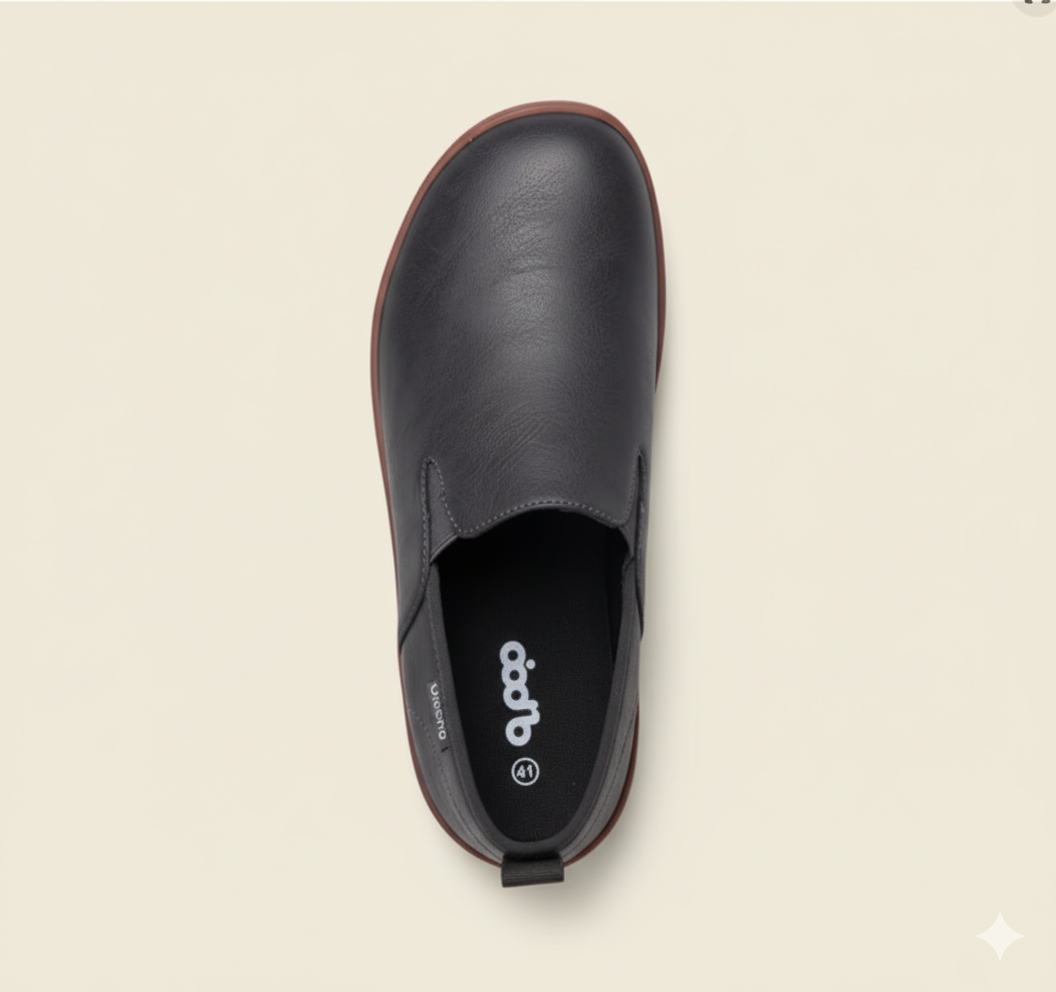 Senda UrbanLoafer: mocasines barefoot de cuero para hombre. Ligeros, flexibles y sin cordones. Estilo casual con libertad y comodidad natural.