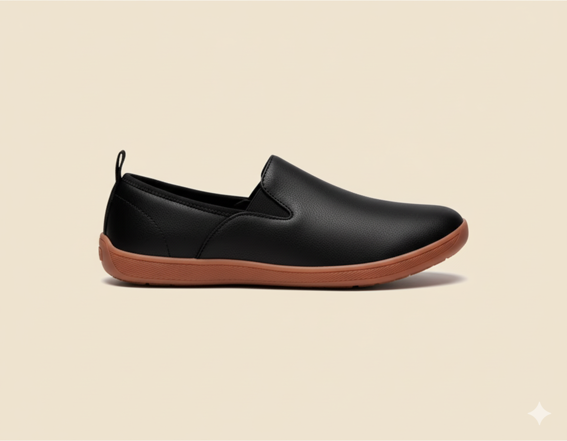 Senda UrbanLoafer: mocasines barefoot de cuero para hombre. Ligeros, flexibles y sin cordones. Estilo casual con libertad y comodidad natural.