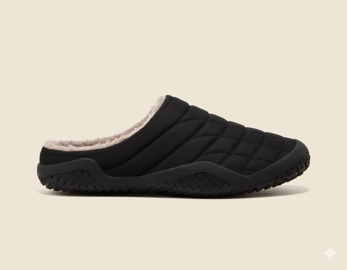 Senda WarmStep: zapatillas barefoot unisex para casa. Calidez, suavidad y libertad con suela flexible de EVA y felpa corta transpirable.