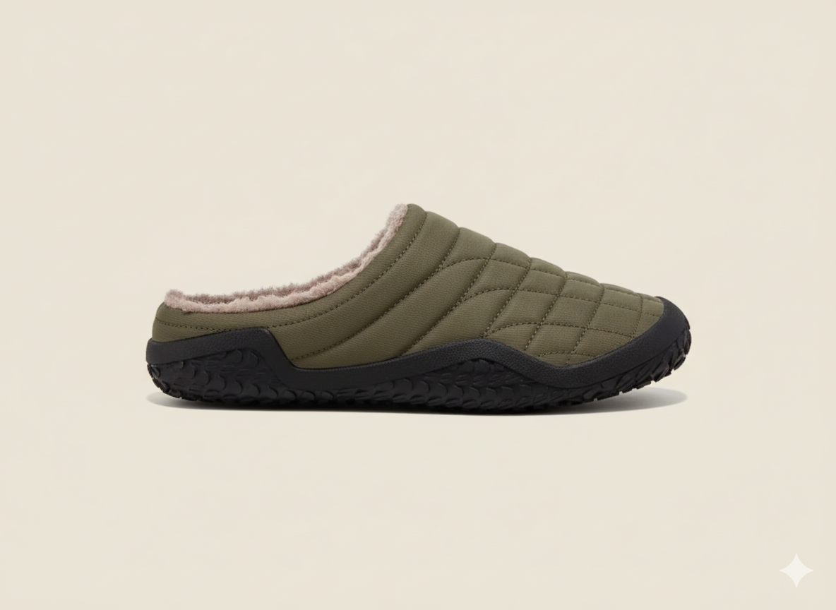 Senda WarmStep: zapatillas barefoot unisex para casa. Calidez, suavidad y libertad con suela flexible de EVA y felpa corta transpirable.