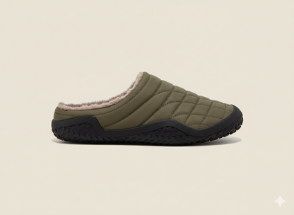 Senda WarmStep: zapatillas barefoot unisex para casa. Calidez, suavidad y libertad con suela flexible de EVA y felpa corta transpirable.