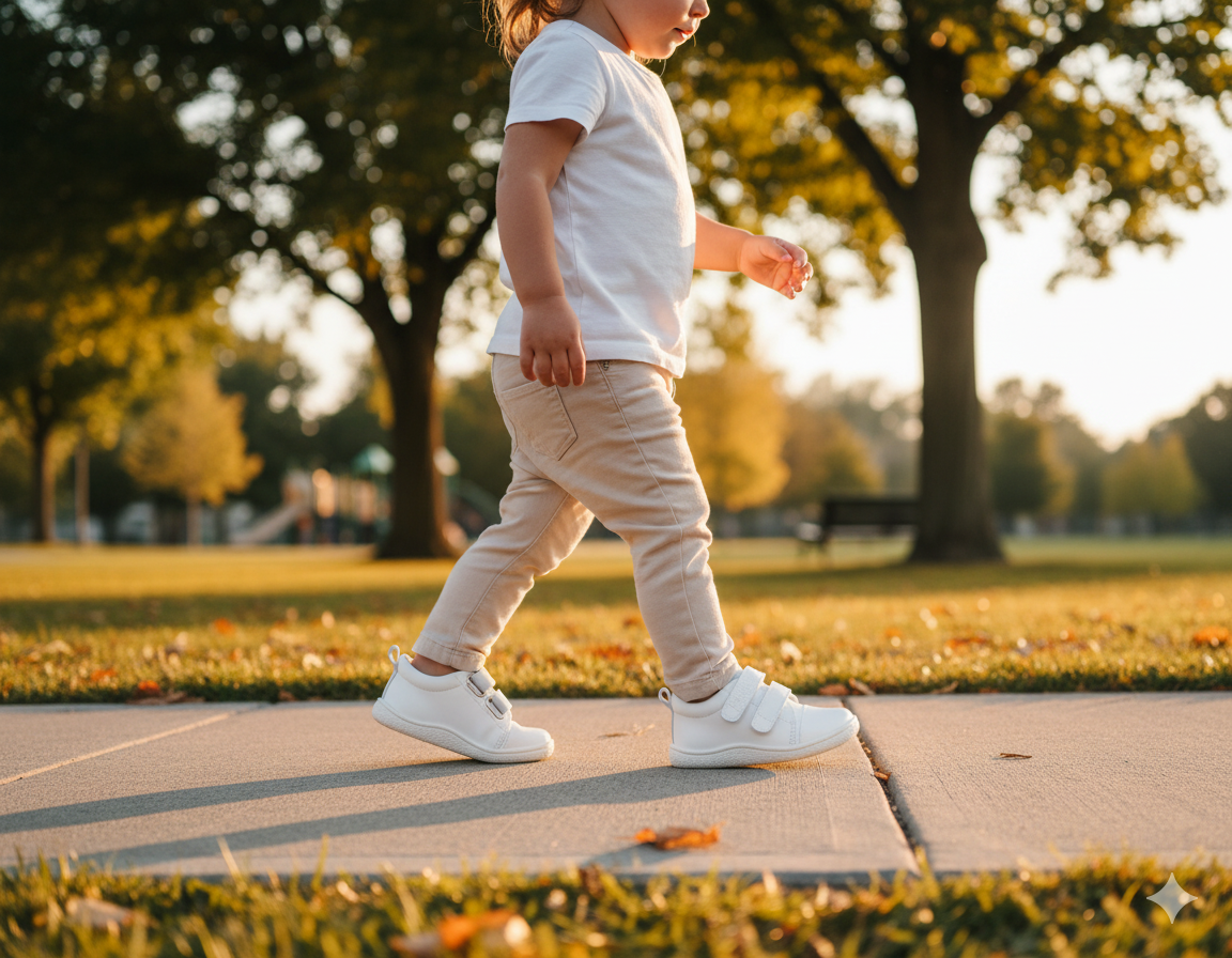 Senda DuoStep: zapatos barefoot de cuero genuino hechos a mano. Doble correa, suela flexible y confort natural para niños y niñas.