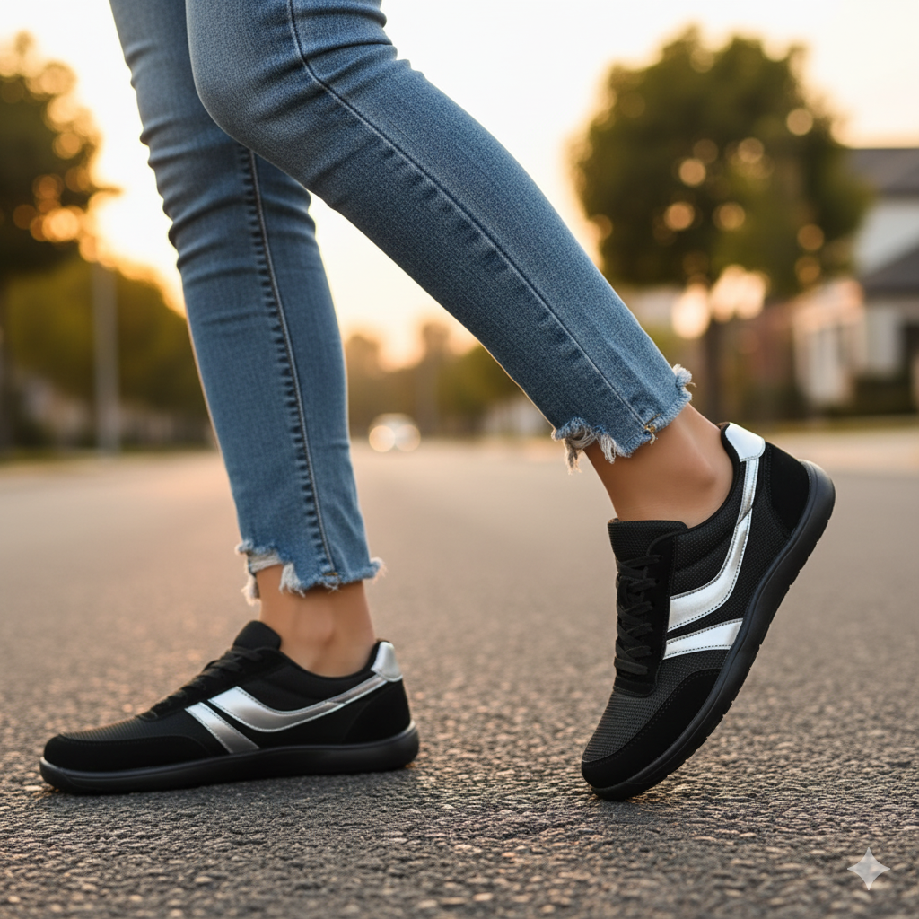 Senda FlowStepM: zapatos barefoot de malla transpirable y suela EVA. Ligeros, flexibles y cómodos para uso diario. Libertad natural en cada paso.