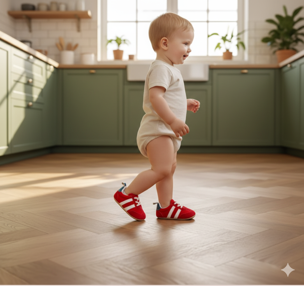 Senda Paso Libre: zapatos barefoot para niños de 0 a 2 años. Suela flexible, puntera ancha y cuero PU transpirable. Libertad en cada paso.