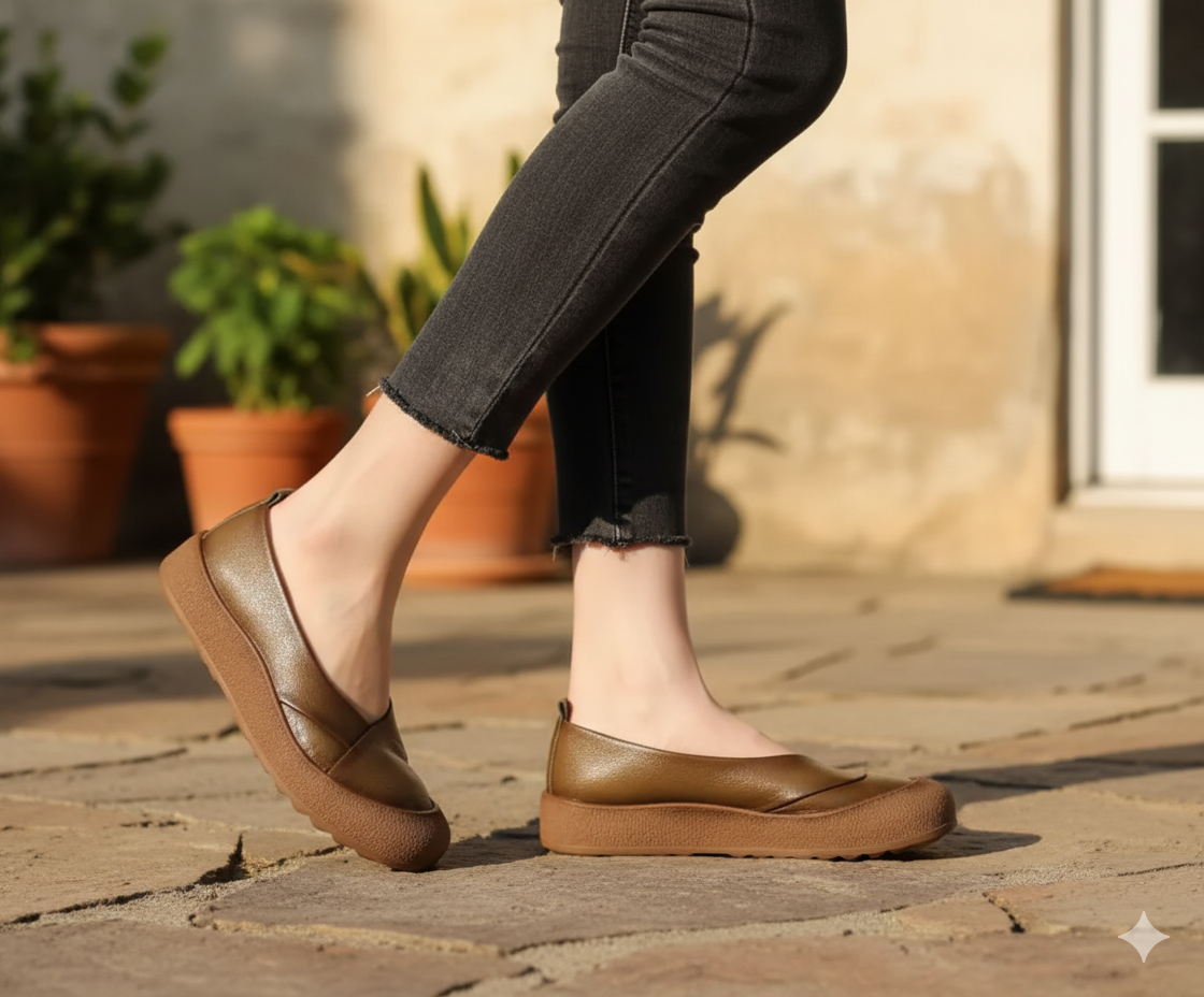 Senda RetroSoul: zapatos barefoot artesanales de cuero. Suela gruesa, estilo vintage y comodidad natural para combinar con vaqueros.