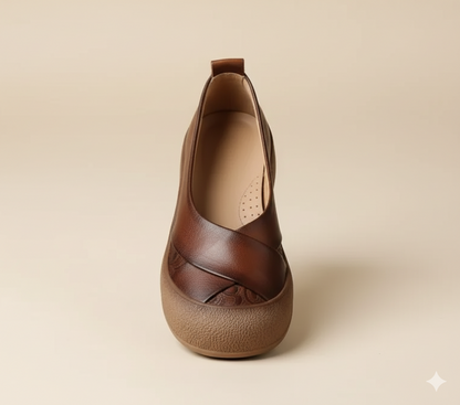 Senda RetroSoul: zapatos barefoot artesanales de cuero. Suela gruesa, estilo vintage y comodidad natural para combinar con vaqueros.