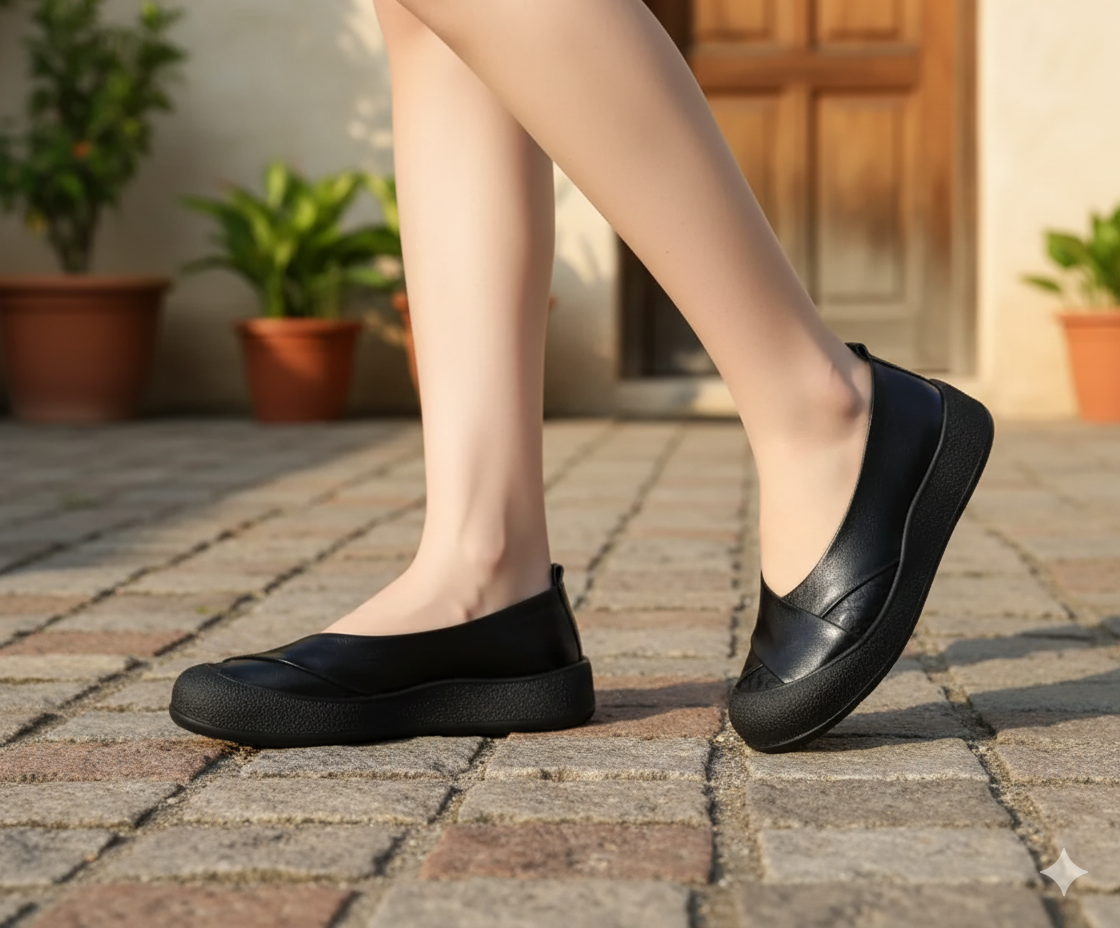 Senda RetroSoul: zapatos barefoot artesanales de cuero. Suela gruesa, estilo vintage y comodidad natural para combinar con vaqueros.